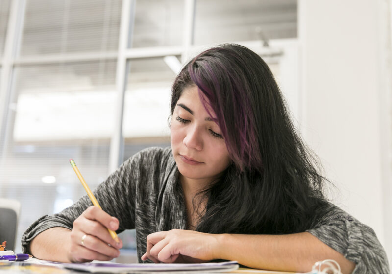 student during class