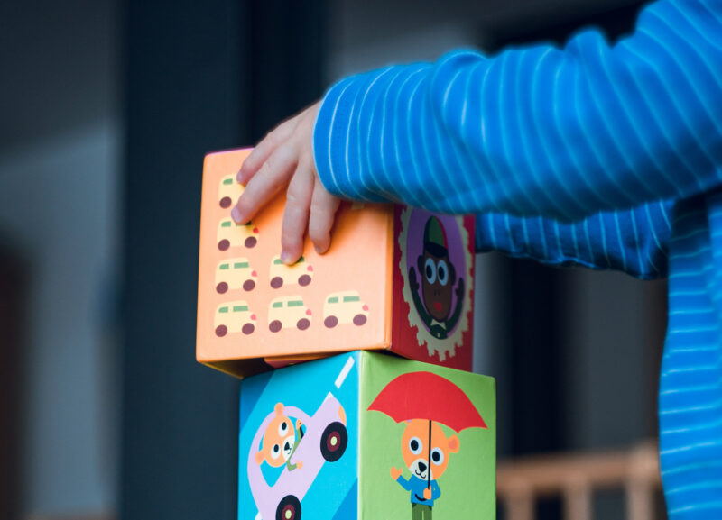 A child with blocks