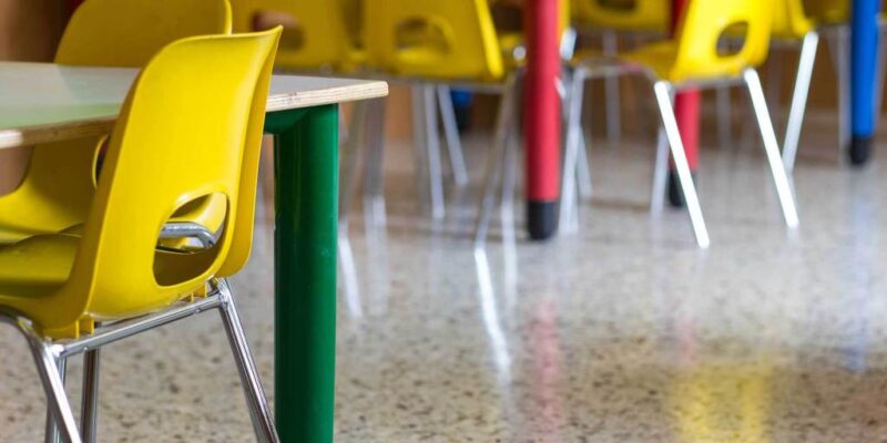 Classroom desks and chairs